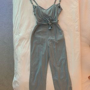 EXPRESS faux denim jumpsuit